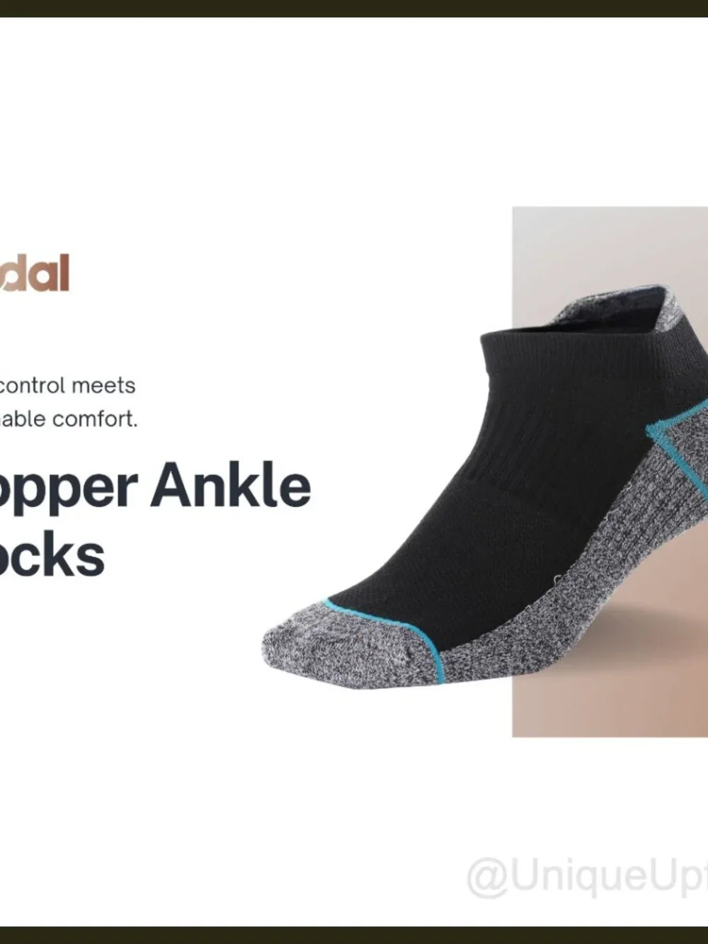 Copper Infused Ankle Athletic Running Socks Moisture Wicking Odor Control